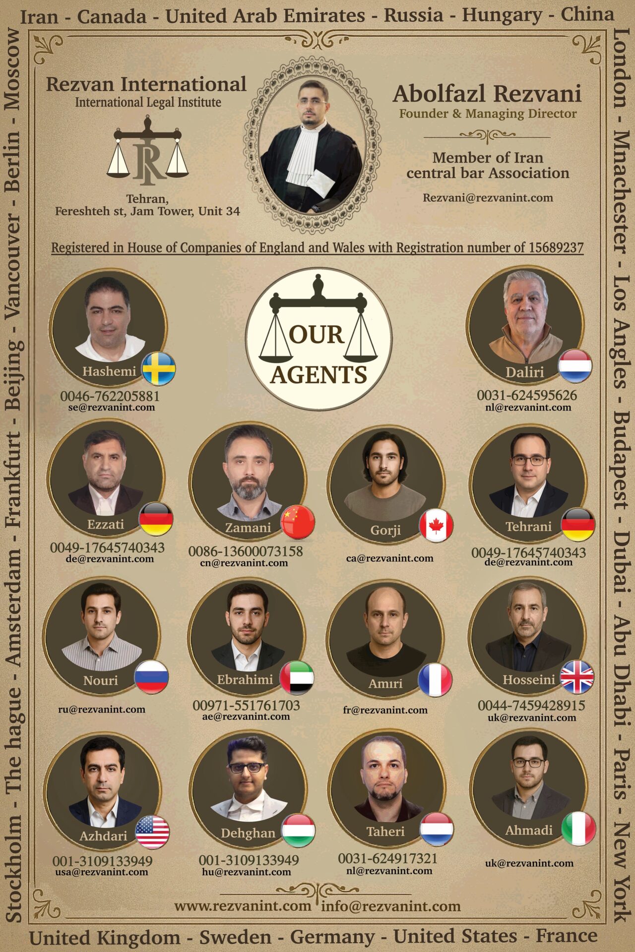 Rezvan International Our Agents RezvanInt Agents Abolfazl Rezvani ابوالفضل رضوانی