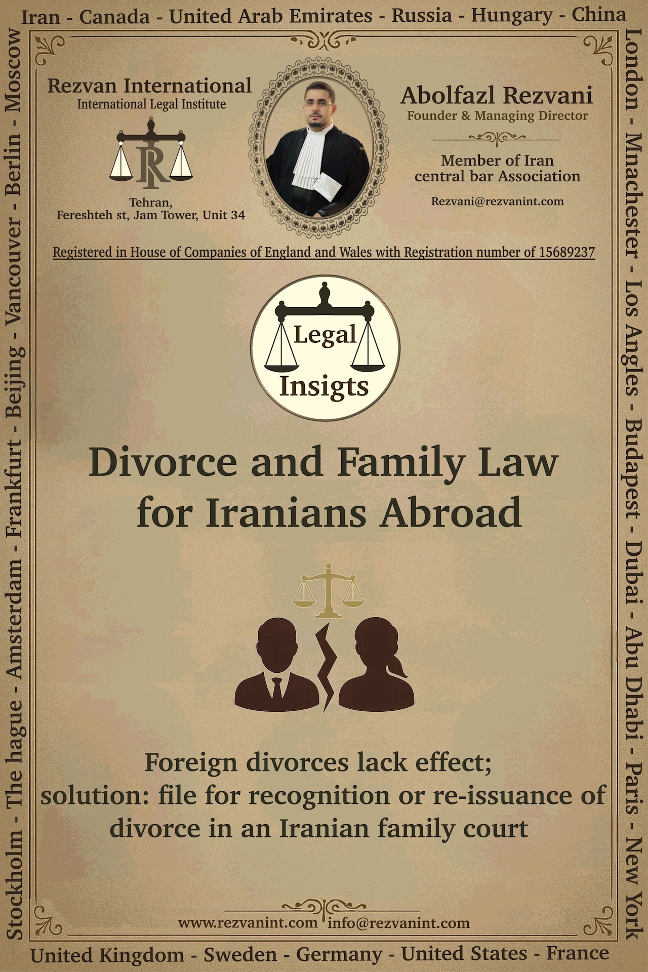 Abolfazl Rezvani lawyer Divorce family law for Iranians abroud